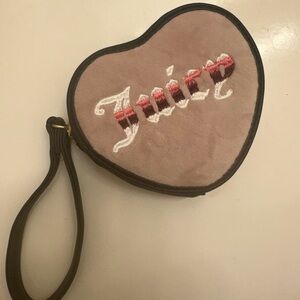 Juicy Couture Brown and Cream Heart Wristlet